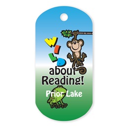 Wild About Reading Custom Plastic-Coated Dog Tag