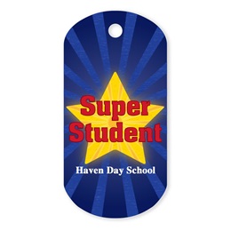 Super Student Custom Plastic-Coated Dog Tag