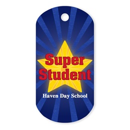 Super Student Custom Plastic-Coated Dog Tag