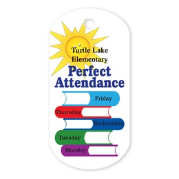Perfect Attendance Custom Plastic-Coated Dog Tag