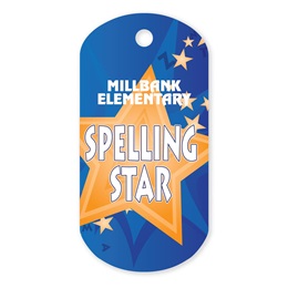 Spelling Custom Plastic-Coated Dog Tag