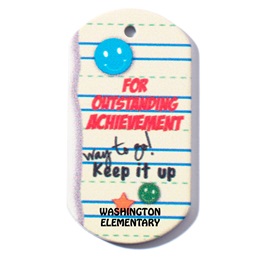Outstanding Achievement Custom Plastic-Coated Dog Tag
