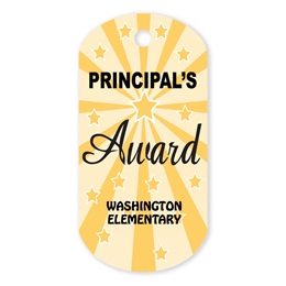 Principal's Award Custom Plastic-Coated Dog Tag