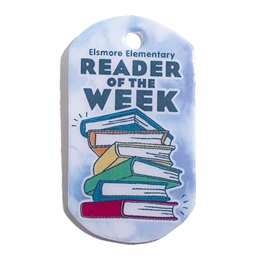 Reader of the Week Custom Plastic-Coated Dog Tag