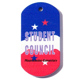 Custom Dog Tag - Red, White, and Blue Student Council