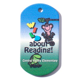 Custom Dog Tag - Wild About Reading