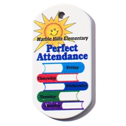 Custom Dog Tag - Perfect Attendance/Books