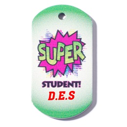 Custom Dog Tag - Comic Book Super Student