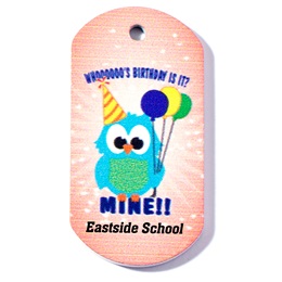 Custom Dog Tag - Birthday Owl