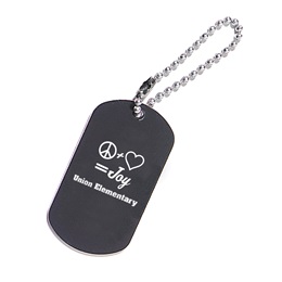 Custom Laser Engraved Dog Tag - 4" Chain