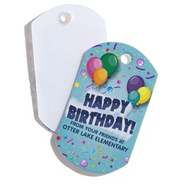 Happy Birthday Custom Plastic-Coated Dog Tag