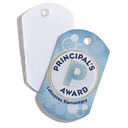 Principal's Award Custom Plastic-Coated Dog Tag