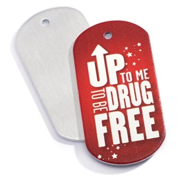 Stock Metal Dog Tag - Up to Me to Be Drug Free