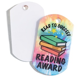 Reading Award Tie-dye Plastic-coated Dog Tag