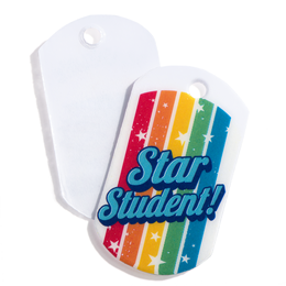 Star Student Plastic-Coated Dog Tag