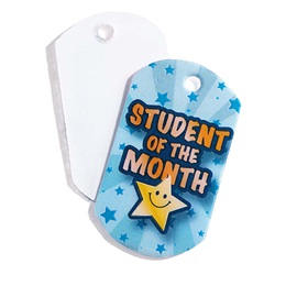 Student of the Month Plastic-Coated Dog Tag