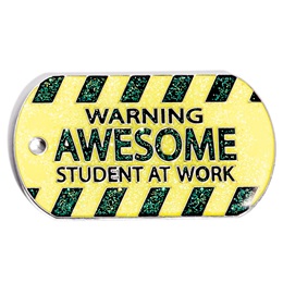 Glitter Dog Tag - Awesome Student
