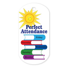Perfect Attendance Plastic-Coated Dog Tag