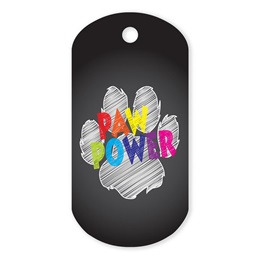 Paw Chalkboard Plastic-Coated Dog Tag