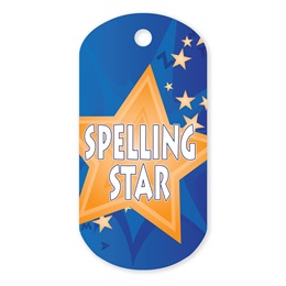 Spelling Plastic-Coated Dog Tag