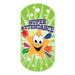 Super Star Attendance Plastic-Coated Dog Tag