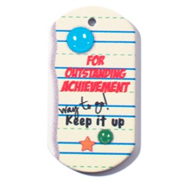 Outstanding Achievement Plastic-Coated Dog Tag