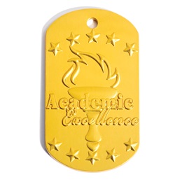 Dog Tag - Academic Excellence Yellow