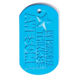 Blue Embossed Dog Tag - Principal's Award