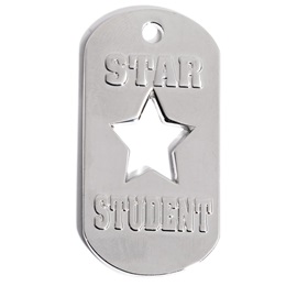 Die Cut Dog Tag - Star Student