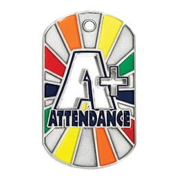 Die Cut Dog Tag - A+ Attendance