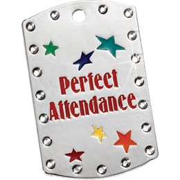 Bling Dog Tag - Perfect Attendance