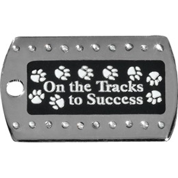 Bling Dog Tag - On the Tracks to Success