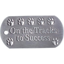 Embossed Dog Tag - On the Tracks to Success