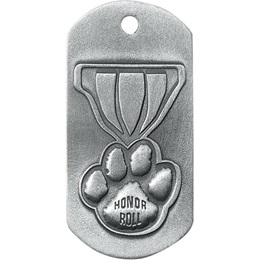 Embossed Dog Tag - Honor Roll With Paws
