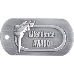 Embossed Dog Tag - Attendance Award