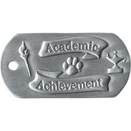 Embossed Dog Tag - Academic Achievement With Paws