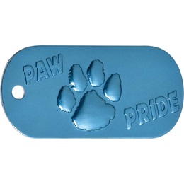 Embossed Dog Tag - Blue Paw Pride