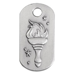 Mini Dog Tag - Silver Torch