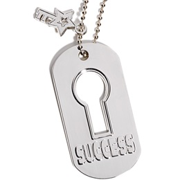 Dog Tag With Charm - Success