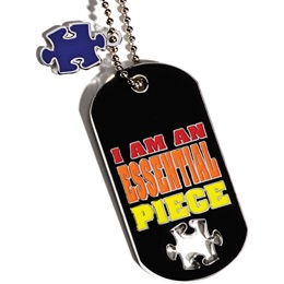 Dog Tag With Charm - Puzzle Piece