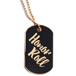 Enamel Dog Tag - Honor Roll/Cursive