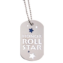 Enamel Dog Tag - Honor Roll with Stars