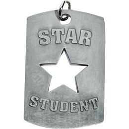 Cut Out Dog Tag - Star Student