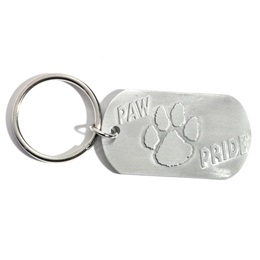 Dog Tag Key Chain - Paw Pride Silver