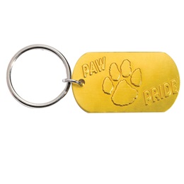 Dog Tag Key Chain - Paw Pride Yellow