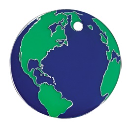 Shaped Dog Tag - Earth