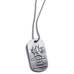 Embossed Dog Tag - Student of the Month With Paws