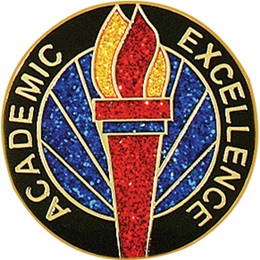 Academic Excellence Award Pin - Glitter Torch