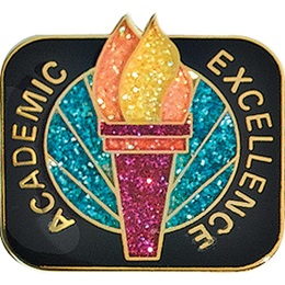 Academic Achievement Award Pin - Glitter Torch
