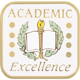 Academic Excellence Award Pin - Torch, Laurel, and Book